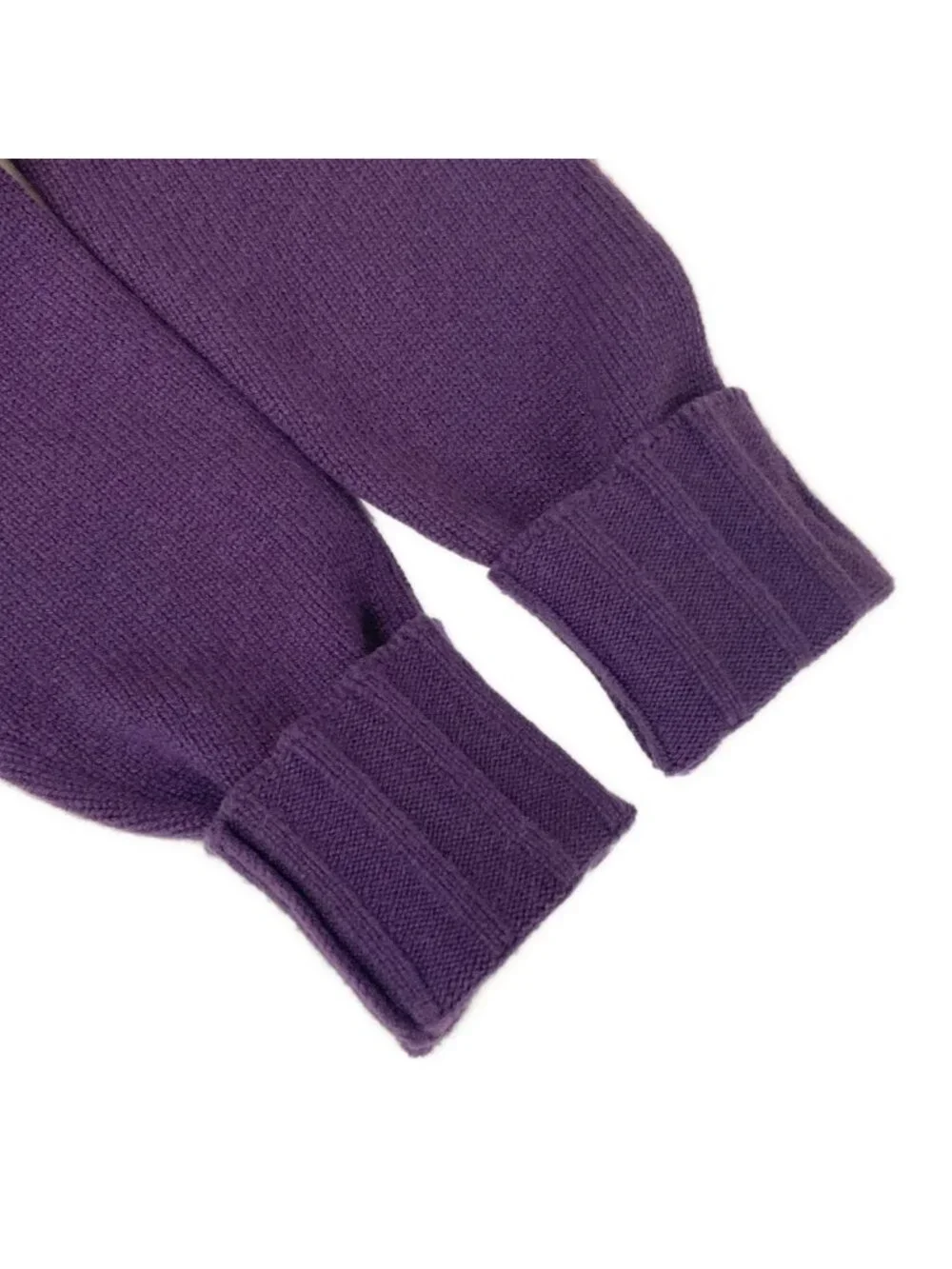 Chanel Long Sleeve Sweater 38 M Purple CC Logo Cashmere